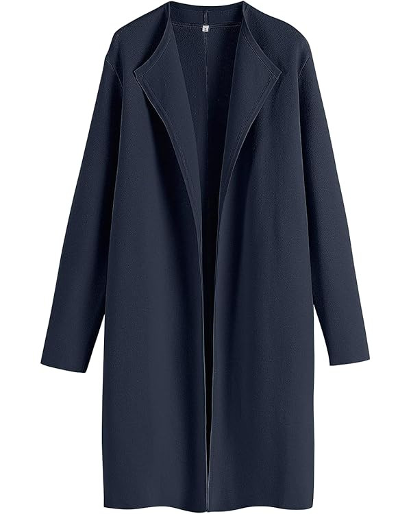 ANRABESS Women's Long Cardigans Sweater 2025 Fall Dressy Casual Lapel Knit Warm Trench Coatigan O... | Amazon (US)