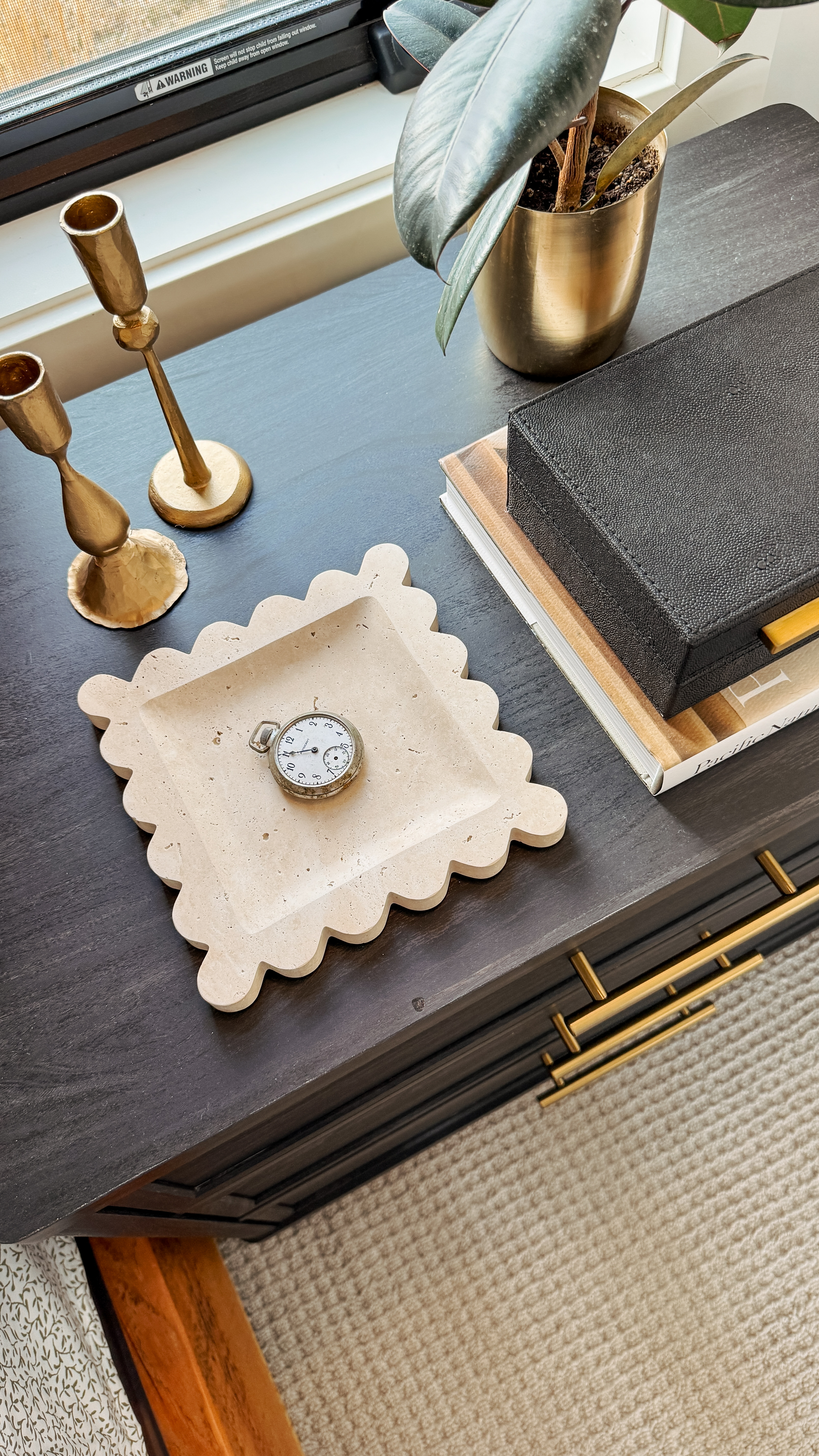  

Love layering textures on dark wood tones. This scalloped catchall tray adds just the right amount of charm and contrast to our dresser setup. It’s a functional and stylish way to corral small things you use every day.
Follow my shop @rushtonhome on the @shop.LTK app to shop this post and get my exclusive app-only content! Don’t forget to turn on post notifications using the 🔔 to get first dibs! Follow @rushtonhome on Instagram and Pinterest for more home decor inspiration and affordable home finds! Are you looking for anything home related? You’re in the right place! At Rushton Home, I do: home decor, living room, bedroom, affordable, walmart, target, amazon, wayfair, new arrivals, winter decor, spring decor, fall decor, fall finds, summer decor, home decor refresh, studio mcgee x target, hearth and hand, magnolia, holiday decor, seasonal decor, dining room decor, bedroom decor, living room decor, affordable home decor, furniture, weekend deals, sale, on sale, pottery barn, kirklands, west elm, bench, foyer table, faux florals, rugs, couches, sofa, sectional, dresser, nightstand, night stand, end tables, lamps, art, wall art, etsy, pillows, blanket, interior design, interior styling, bedding, side tables, bed frame, tray, side table, throw pillows, look for less, designer dupe, budget decor, bar stools, counter stools, vase, ceramic pottery, budget, budget friendly, coffee table, dining chairs, cane, rattan, wood, white wash, rustic amazon home, arch, brass hardware, gold hardware, vintage, antique, european inspired, french country, back in stock, #amazonfinds @amazon @amazonhome #founditonamazon

 

#LTKSaleAlert #LTKHome #LTKFindsUnder100