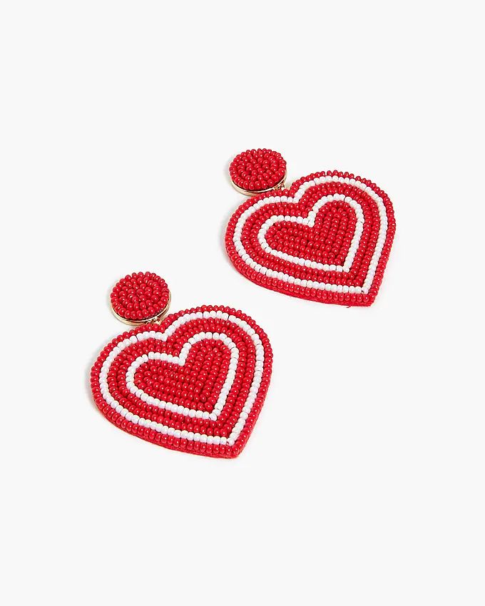 Beaded heart earrings | J.Crew Factory