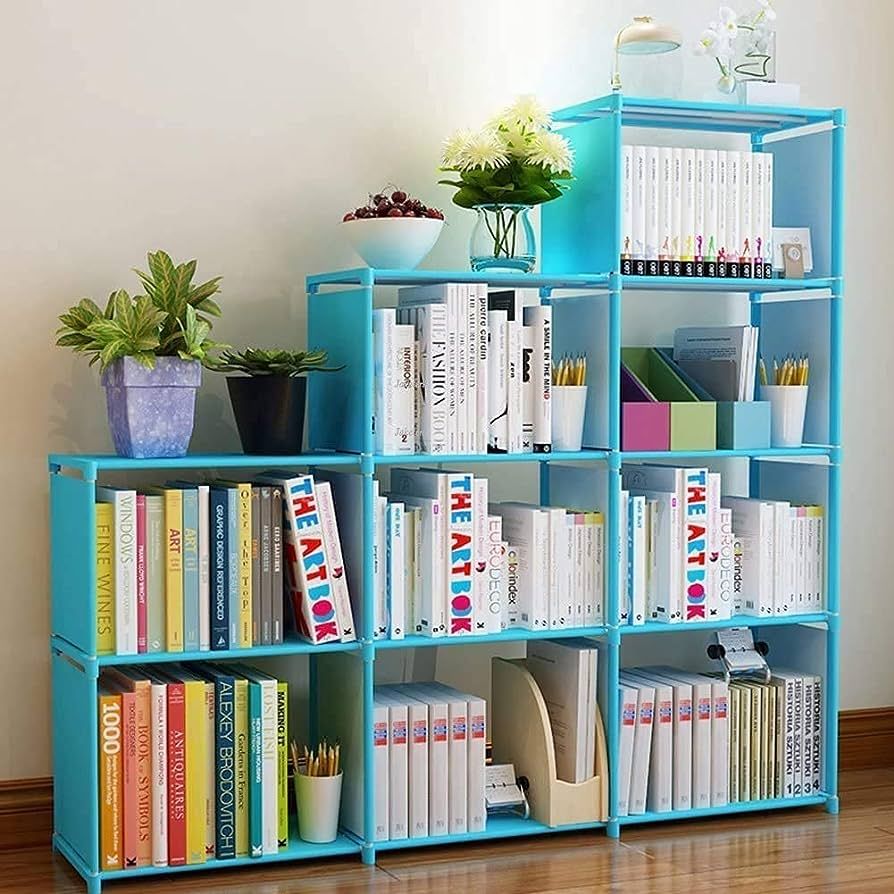 DIY Adjustable Bookcase, Bookshelf with 9 Book Shelves, Home Furniture Storage | Amazon (US)