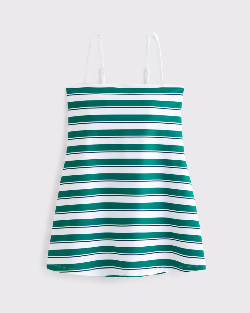 Abercrombie & Fitch Women's YPB sculptLUX Bandeau Mini Dress in Green Stripe - Size L PETITE | Abercrombie & Fitch (US)