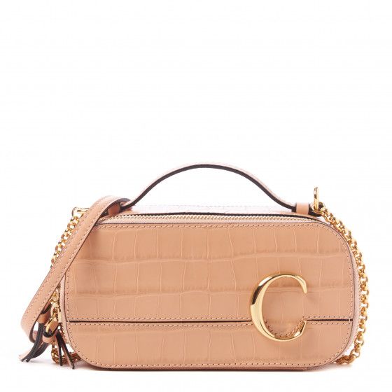 CHLOE

Calfskin Crocodile Embossed Mini C Vanity Bag Nut | Fashionphile