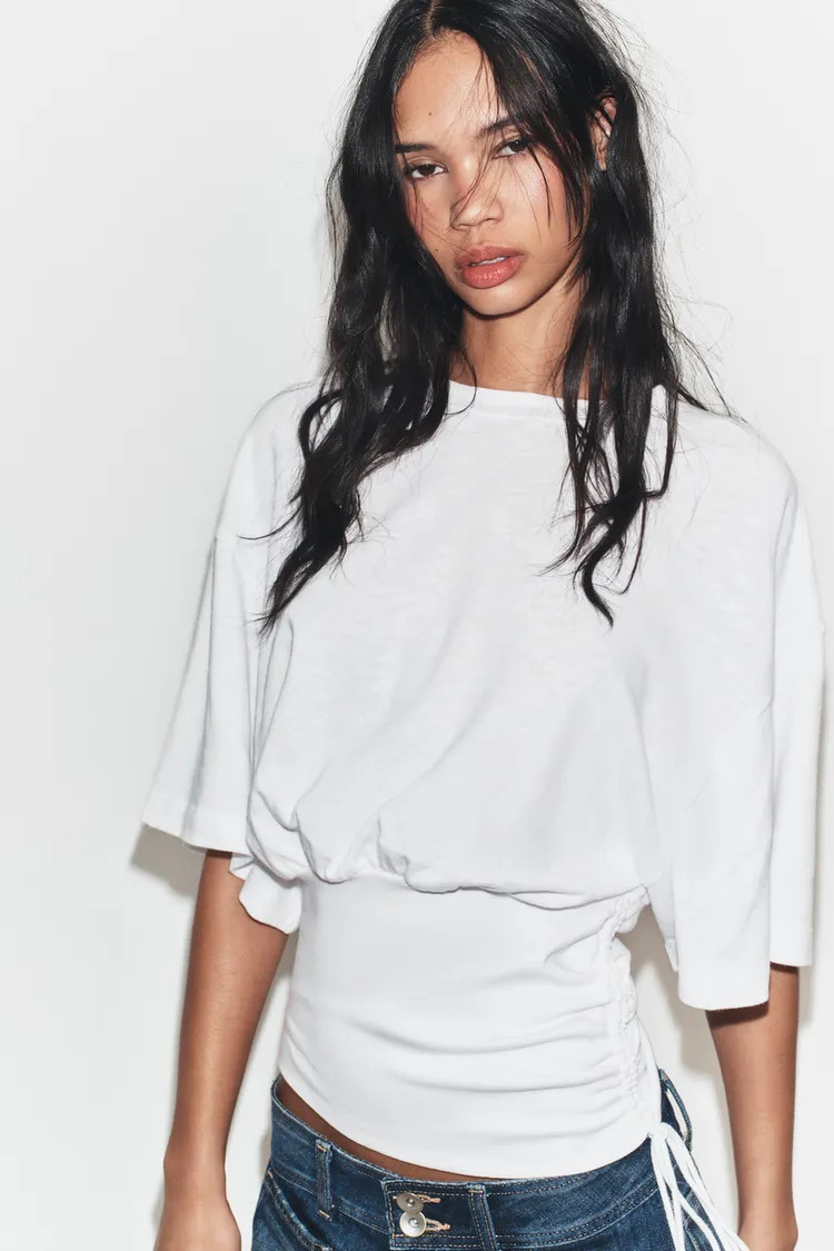 SLUB WAISTBAND TOP | Zara Canada