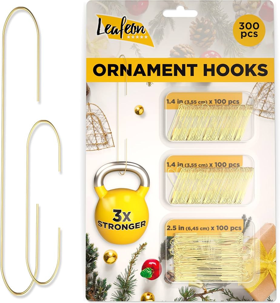 300 Pack Ornament Hooks for Christmas – Essential Christmas Ornament Hangers – Perfect Xmas O... | Amazon (US)