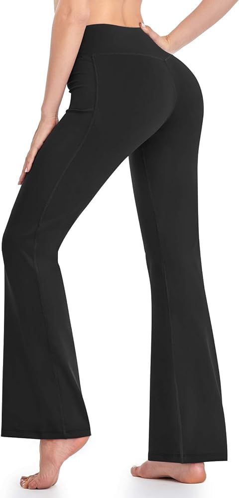 RIMLESS 7 Women's Yoga Pants with Pockets Capri Lounge Crop Pants Tummy Control Stretch Workout F... | Amazon (US)