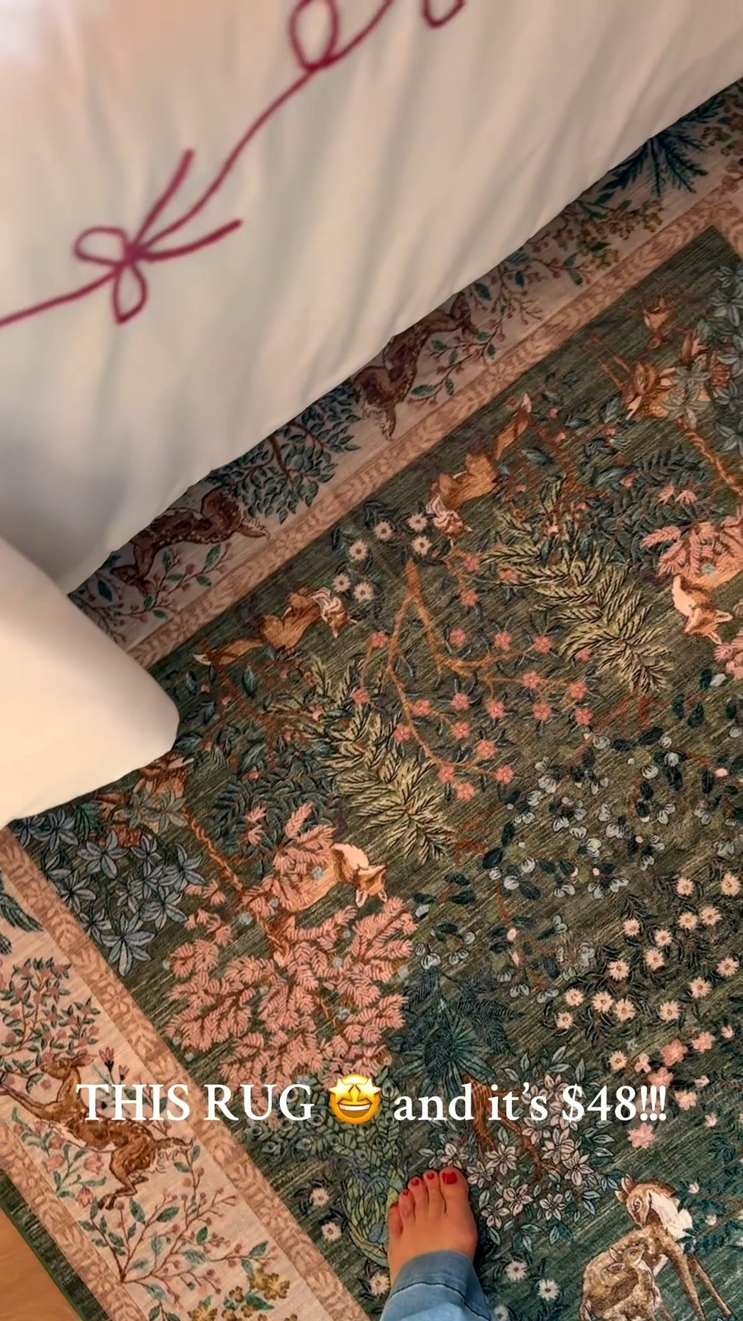 This RUG!!!! 🤩 P.S. Mine’s the GREEN… their stock image is terrible! There’s no filter on this video so this coloring is accurate. 

#LTKHoliday #LTKSeasonal #LTKHome
