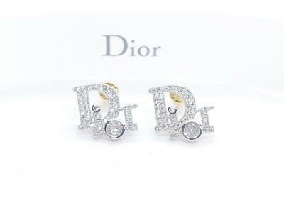 DIOR CRYSTAL EARRINGS - Box & Dust Pouch Included | eBay US
