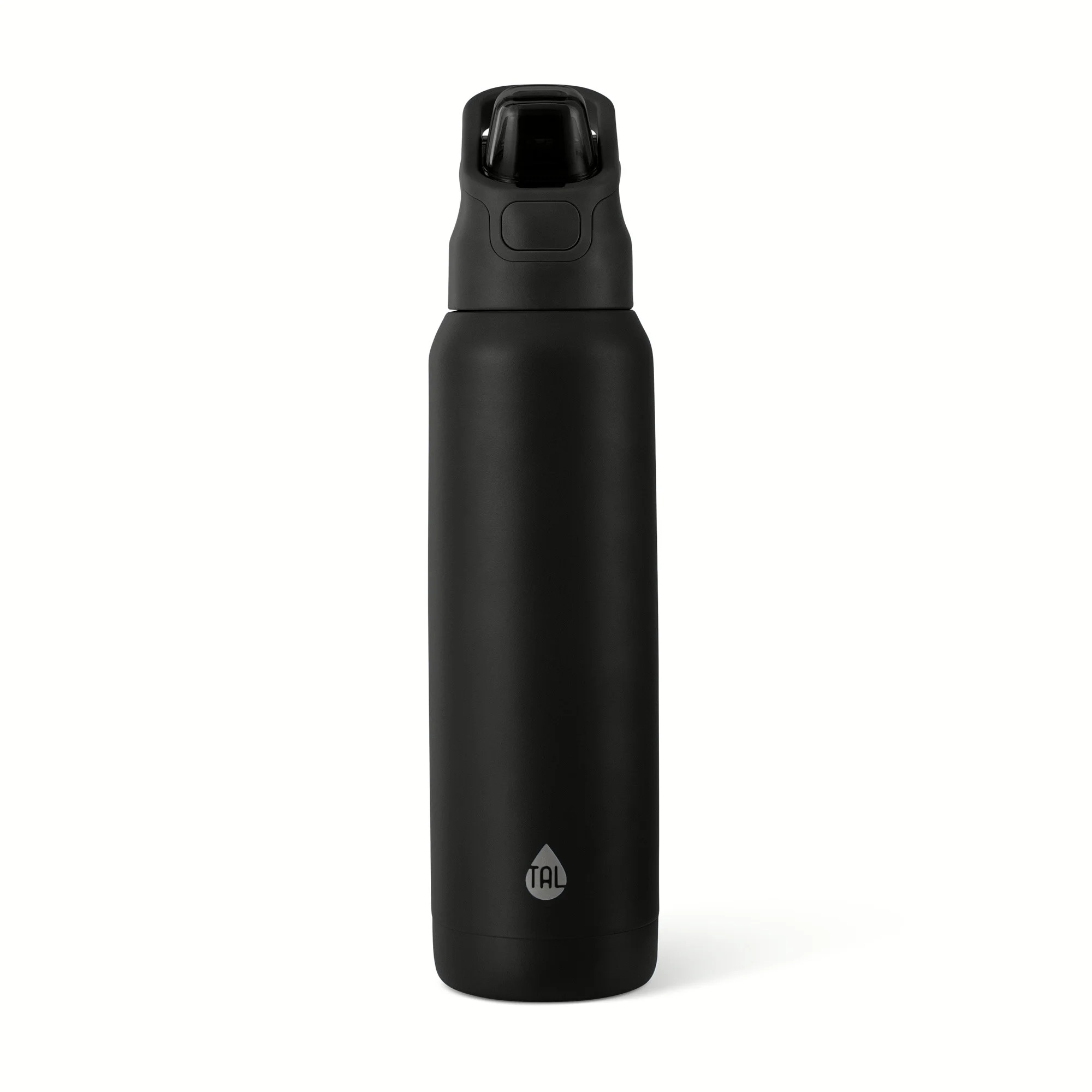 TAL 32oz Stainless Steel Dual Sport Water Bottle with Silicone Straw and Lock Lid, Black | Walmart (US)