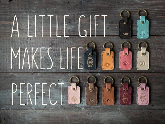 Personalized leather keychain, leather initial keychain personalized, key chain customized leathe... | Etsy (US)