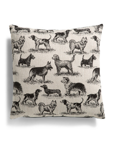 Made In Usa 22x22 Dog Show Jacquard Feather Down Filled Pillow | TJ Maxx