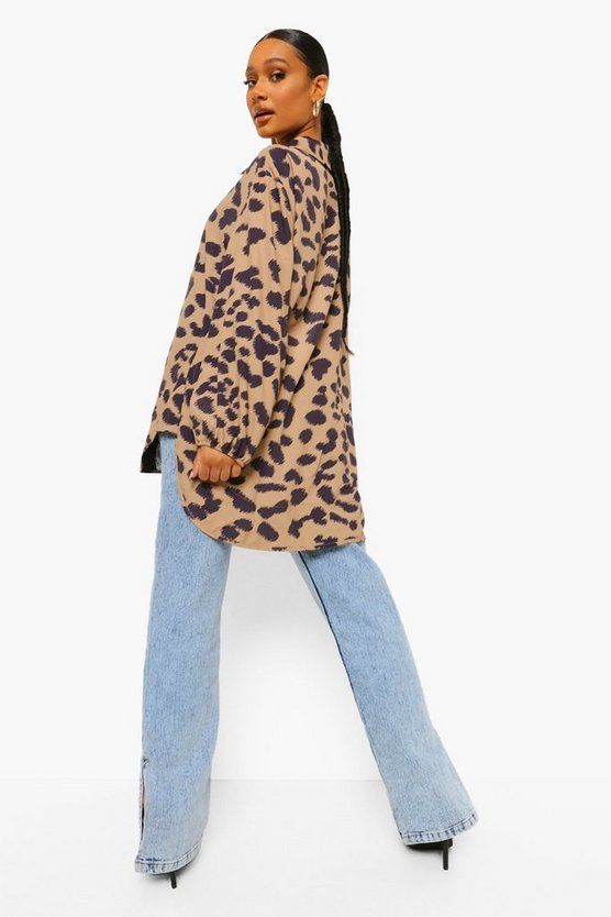 Animal Print Oversized Shirt | Boohoo.com (US & CA)