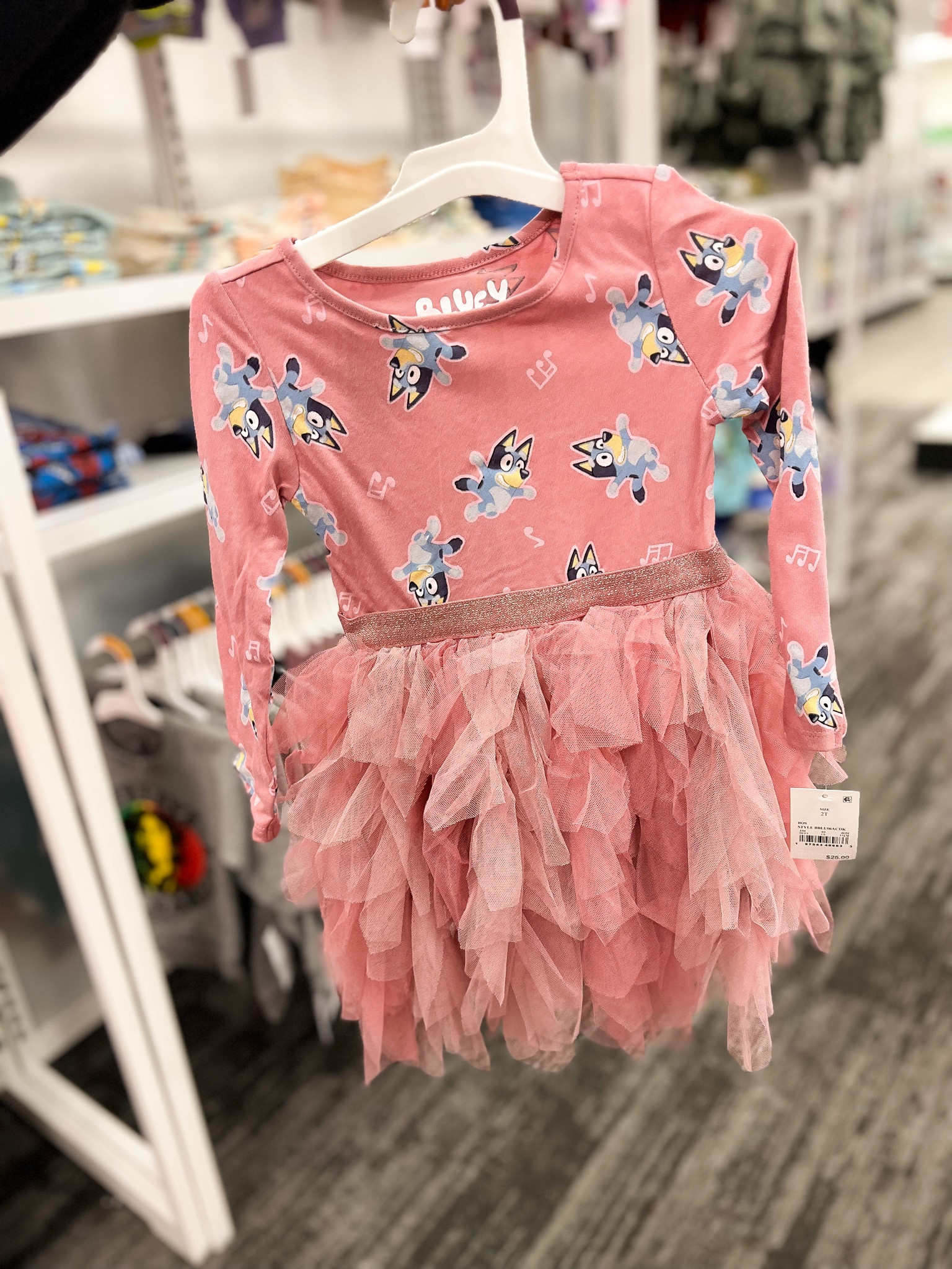 pink bluey dress Toddler Bluey Print Tutu Dress