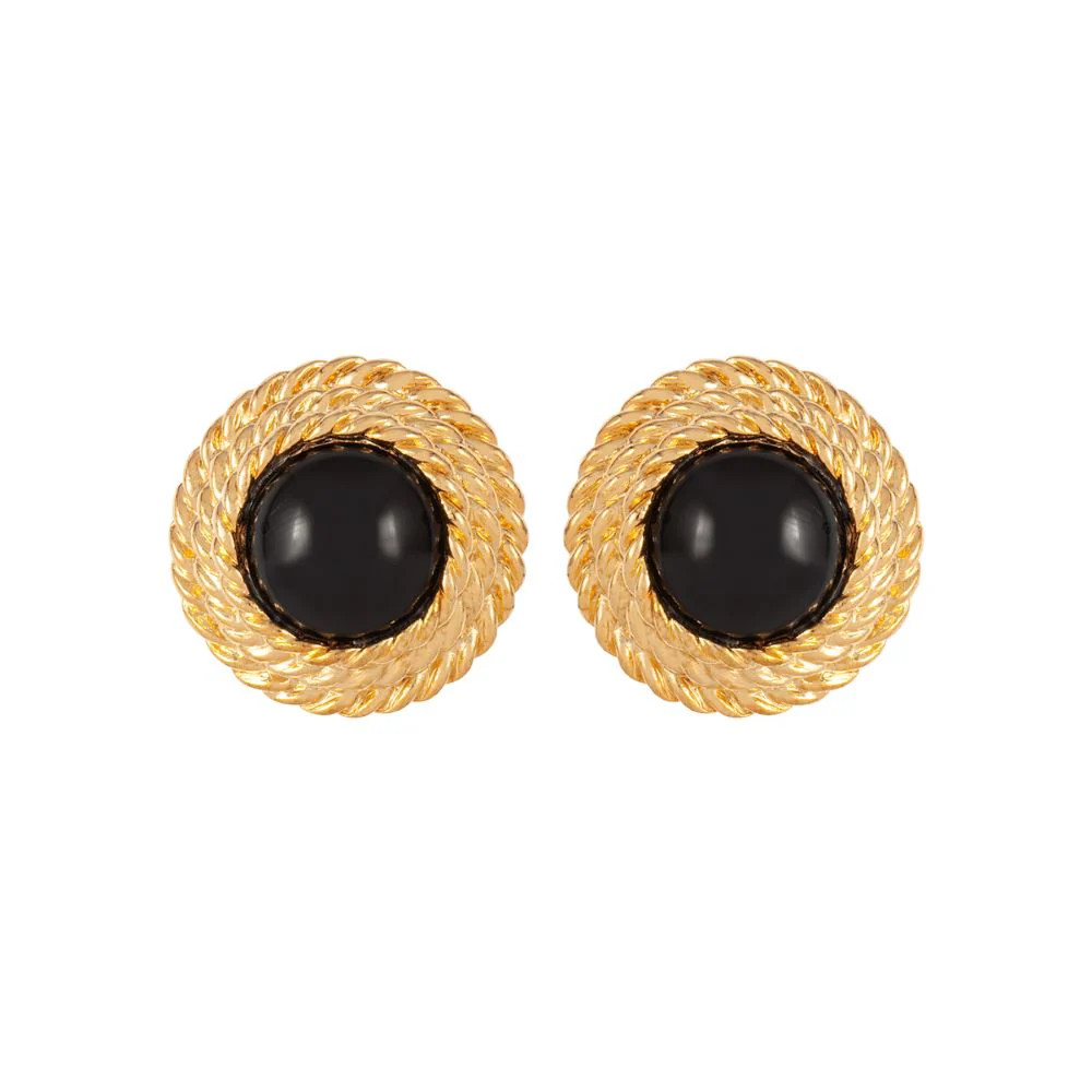 1990s Vintage Jet Clip-On Earrings | Susan Caplan