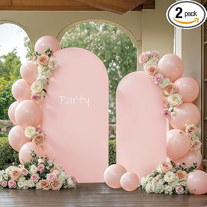 Pink Arch Cover 2 Set - 7.2 and 6ft Pink Arch Backdrop Cover Spandex Wedding Arch Stand Covers fo... | Amazon (US)