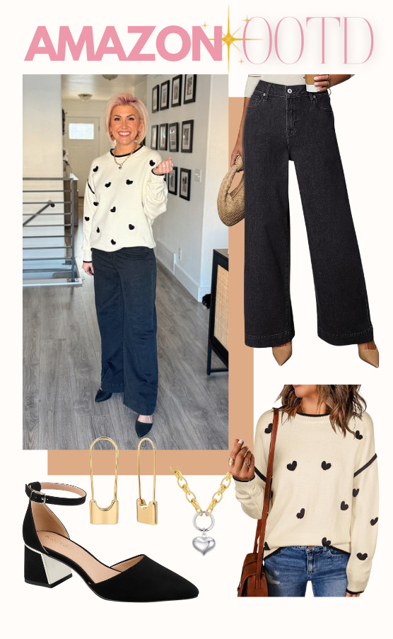 Stylish and comfy outfit of the day! Perfect for a casual yet chic look with subtle Valentine's day twist. Pants: 6 Top: Small Shoes: TTS 

 #LTKootd #LTKSeasonal #LTKSaleAlert