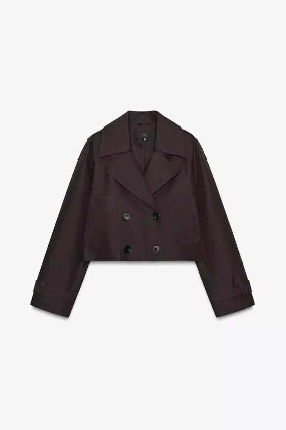 DOUBLE-BREASTED SHORT TRENCH COAT | Zara US
