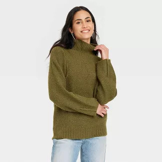 Women's Mock Turtleneck Seam Front Pullover Sweater - Universal Thread™ | Target