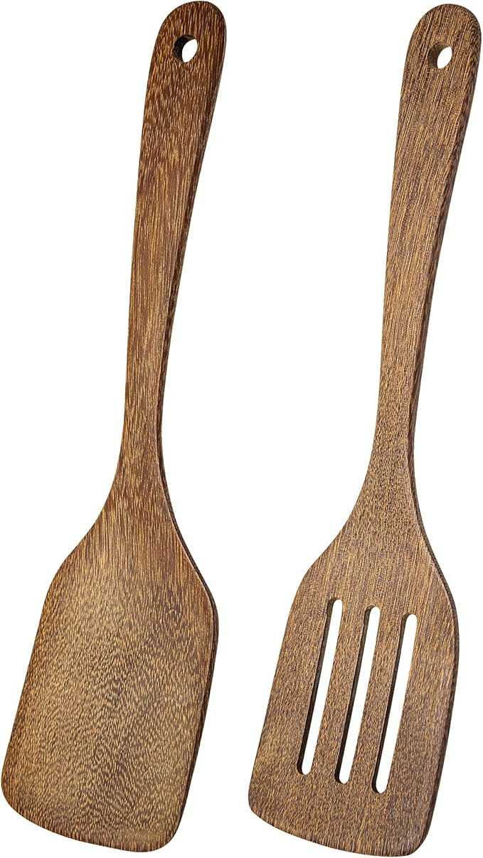 Wooden Spatula for Cooking 12 Inches Wood Spatula Slotted Turner Cooking Utensils for Nonstick Co... | Amazon (US)