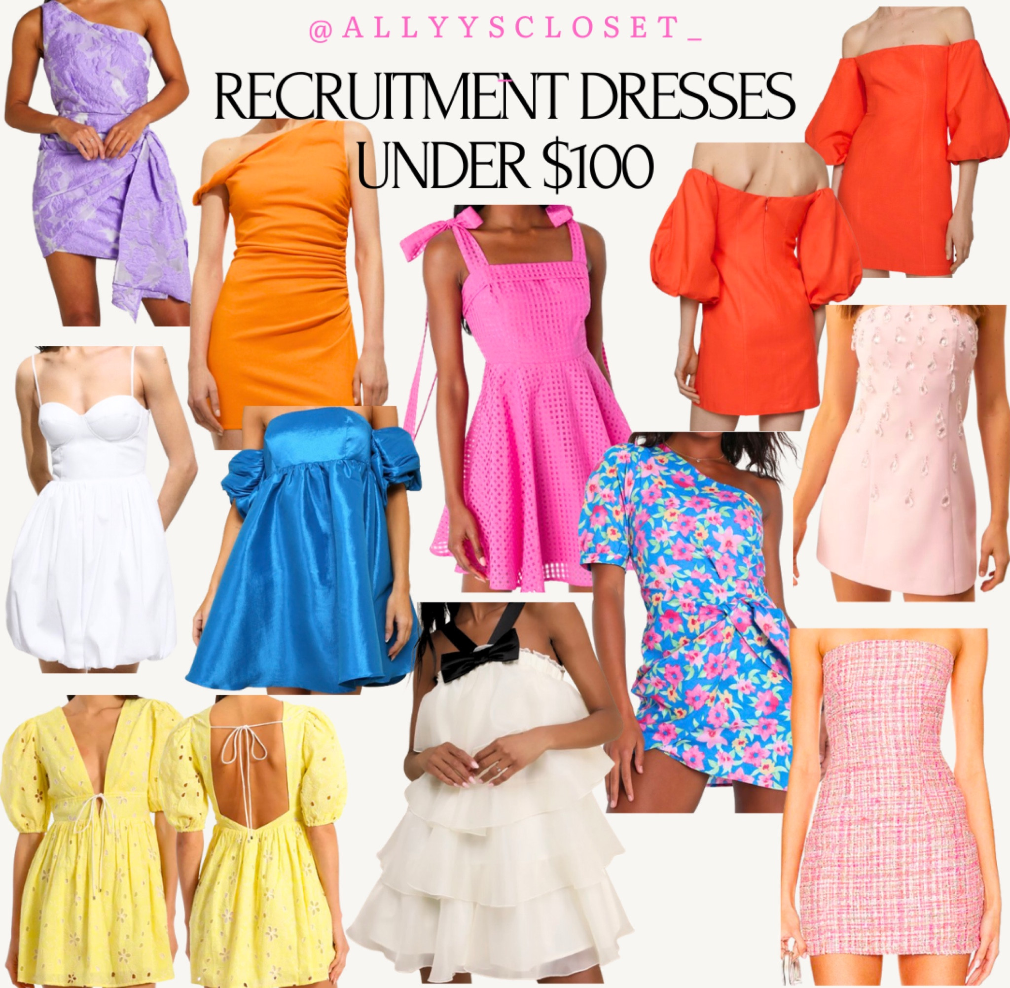 More recruitment dress ideas for under $100‼️ 💕
*Disclaimer: many of these items are currently marked down from full price, so some pieces may not match the price listed in graphic by time of access :)

#LTKStyleTip #LTKFindsUnder100 #LTKSaleAlert