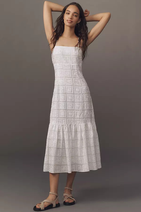 Endless Rose Embroidered Patchwork Midi Dress | Anthropologie (US)