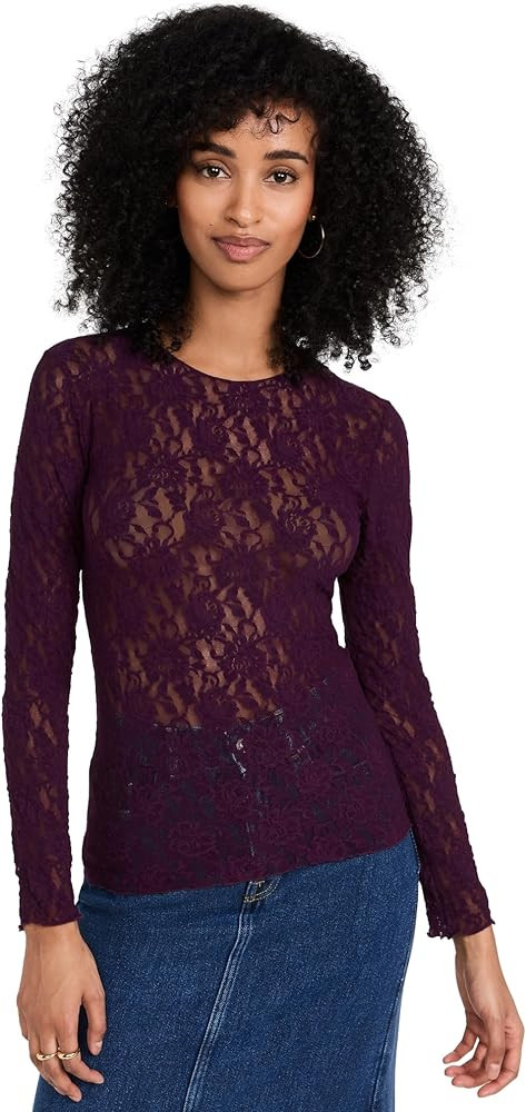 hanky panky Women's Signature Lace Unlined Long Sleeve Top | Amazon (US)