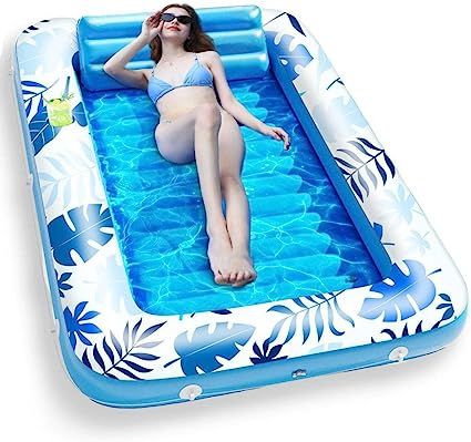 Inflatable Tanning Pool Lounger Float -DCTB Sun Tan Tub Sunbathing Pool Lounge Raft,Extra Large F... | Amazon (US)