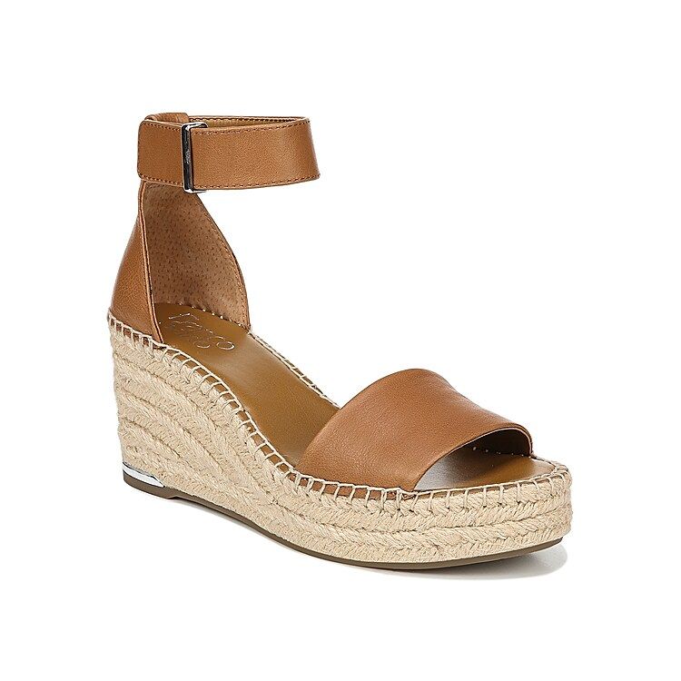 Franco Sarto Clemens Espadrille Wedge Sandal - Women's - Tan Leather - Size 8 - Ankle Strap Espadril | DSW