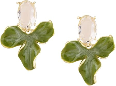 OJERRY Statement Earthy Flower Dangle Earrings for Women, Oil Drip Elegant Floral Dangly Earrings... | Amazon (US)