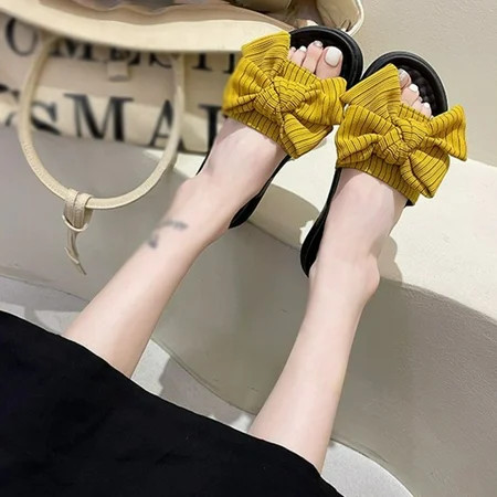 ZenBath Women's Bow Tie Slip On Flat Slide Sandals | Walmart (US)