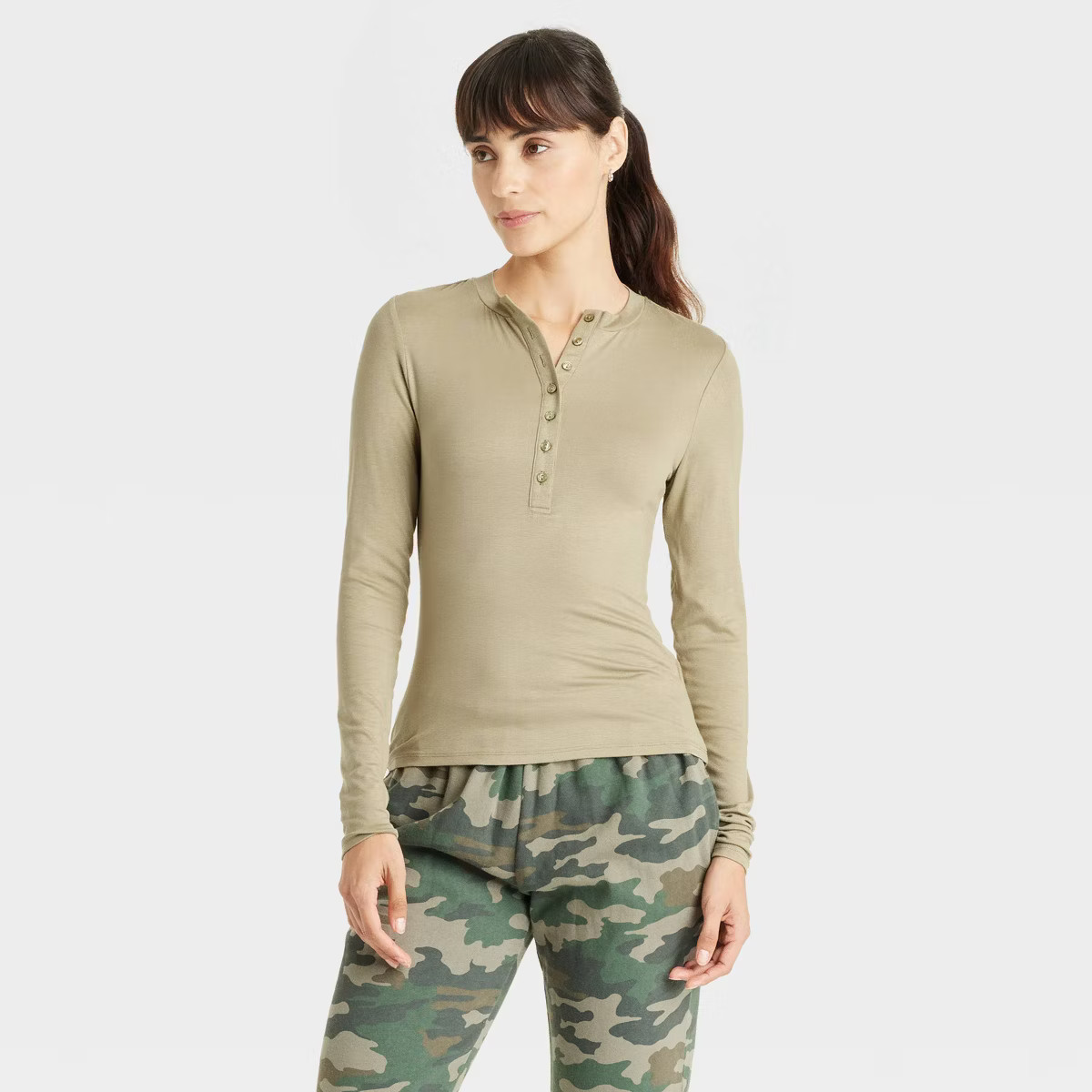 Women's Long Sleeve Henley Neck T-Shirt - Universal Thread™ | Target