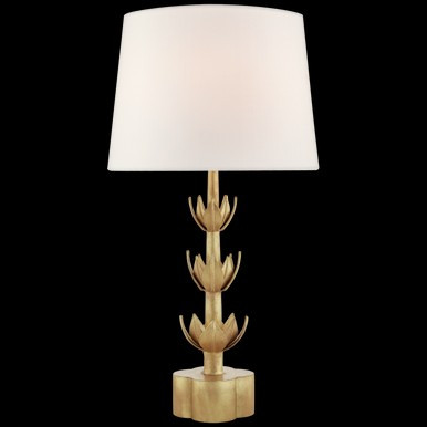 Alberto Table Lamp, 1-Light, Antique Gold Leaf, Linen Shade, 32.25"H (JN 3003AGL-L CM12Y) | Lighting Reimagined
