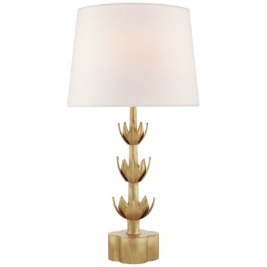 Alberto Table Lamp, 1-Light, Antique Gold Leaf, Linen Shade, 32.25"H (JN 3003AGL-L CM12Y) | Lighting Reimagined