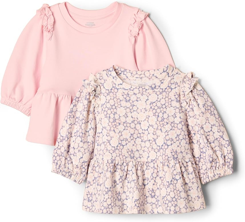 Amazon Essentials x Sofia Grainge Toddlers and Baby Girls' 3/4 Sleeve Knit Top, Pack of 2 | Amazon (US)