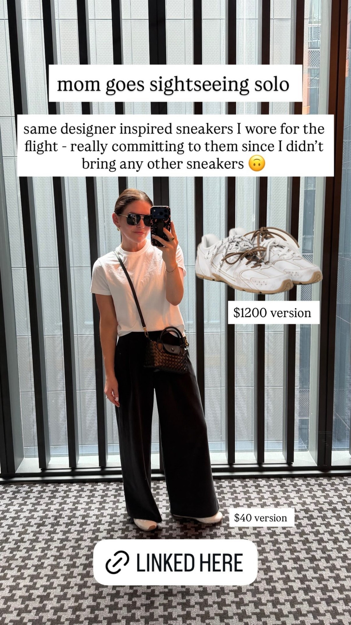 same designer inspired sneakers I wore for the flight - really committing to them since I didn’t bring any other sneakers 🙃 $40 version $1200 version

#LTKTravel #LTKdayinmylife #LTKootd