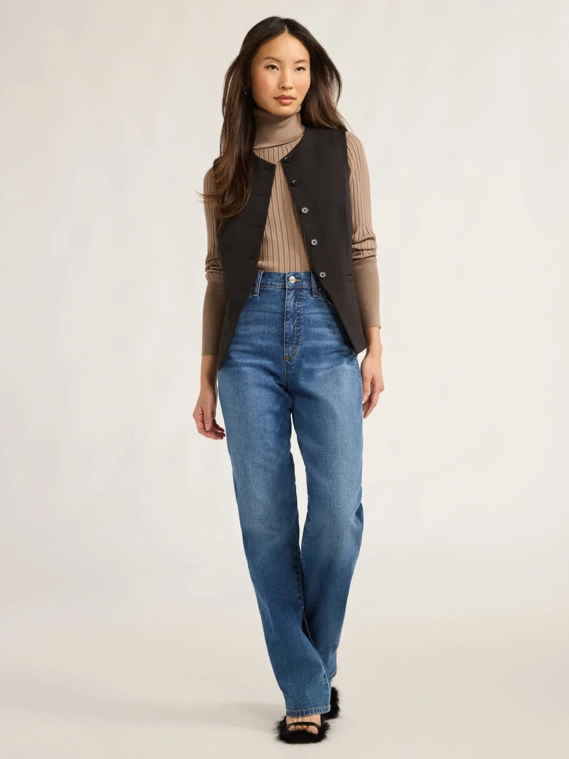 Scoop Women's Tailored Longline Crepe Vest, Sizes XS-XXL | Walmart (US)