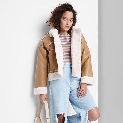 Women's Shearling Lined Faux Leather Jacket - Wild Fable™ | Target