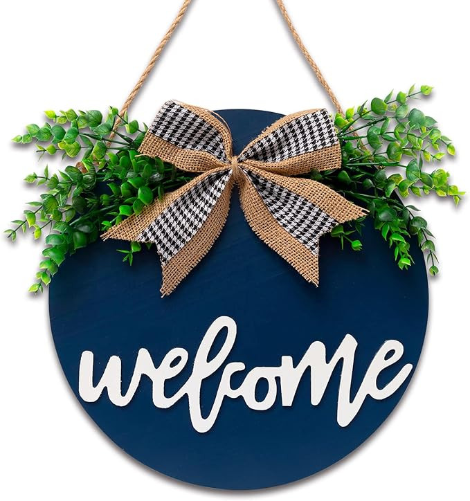 Welcome Sign For Front Door, Farmhouse Wall Decor Welcome Sign, 12" Wooden Welcome Home Decoratio... | Amazon (US)