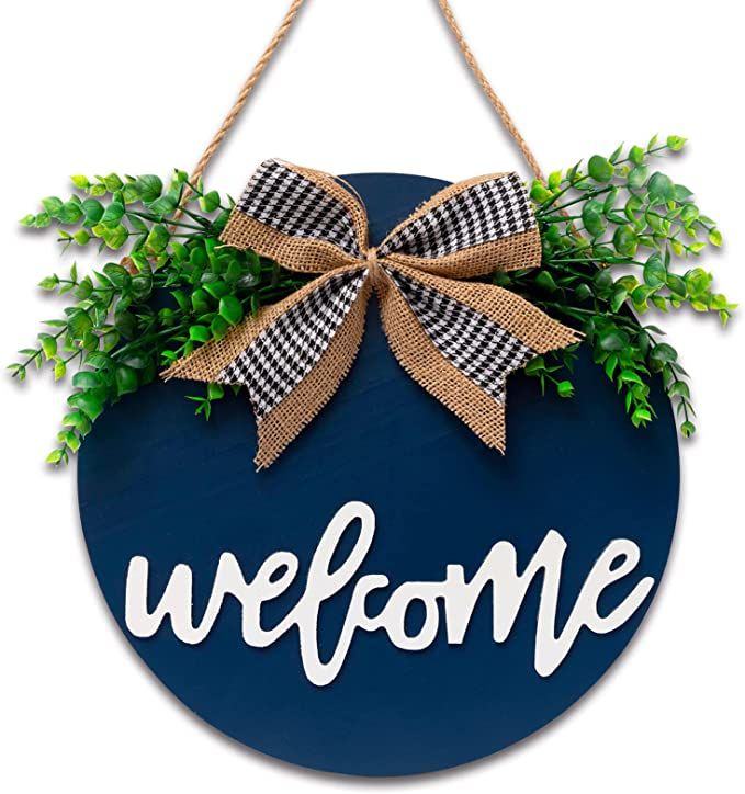 Welcome Sign For Front Door, Farmhouse Wall Decor Welcome Sign, 12" Wooden Welcome Home Decoratio... | Amazon (US)