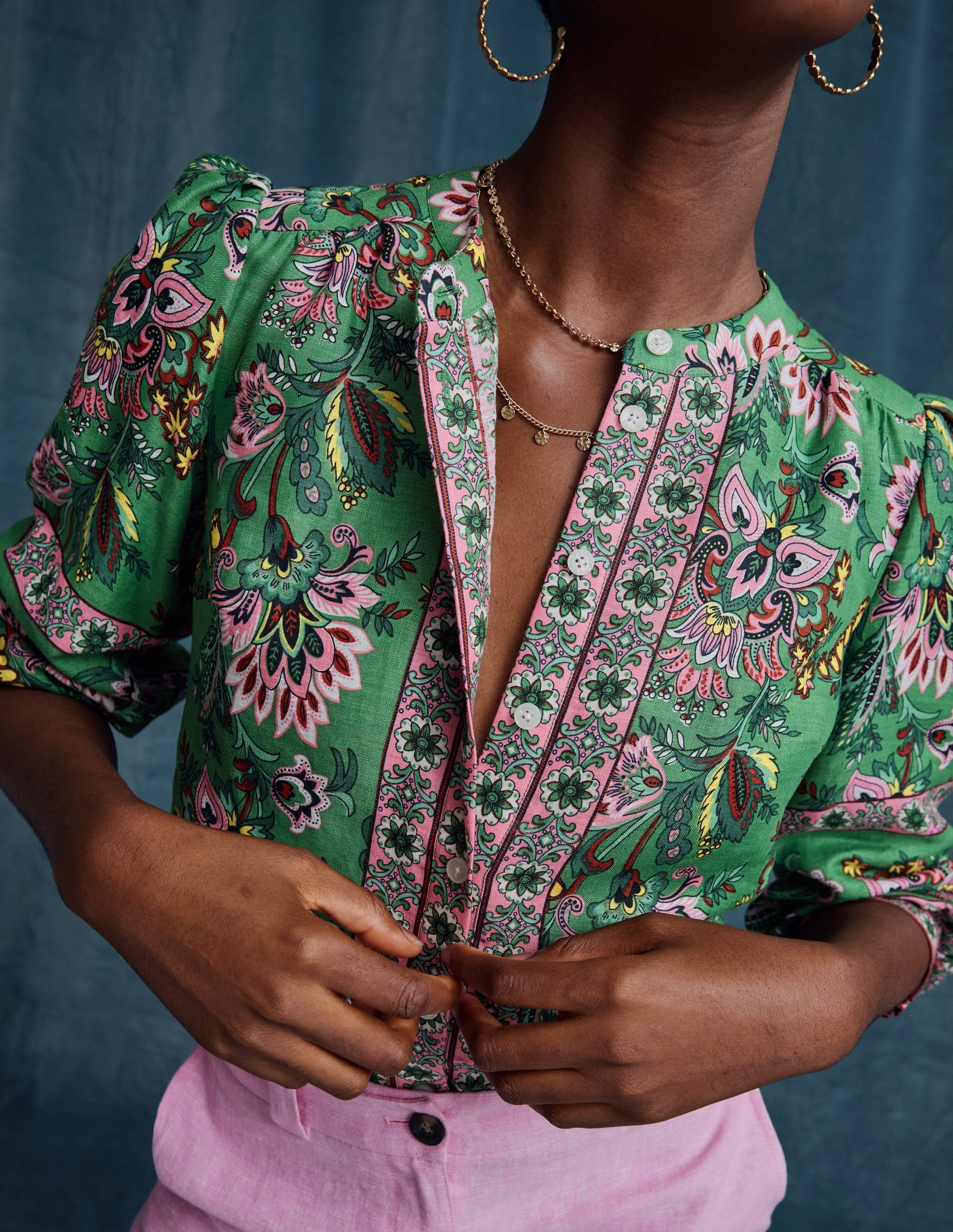 Alicia Linen Top-Botanica Terrace | Boden (US)