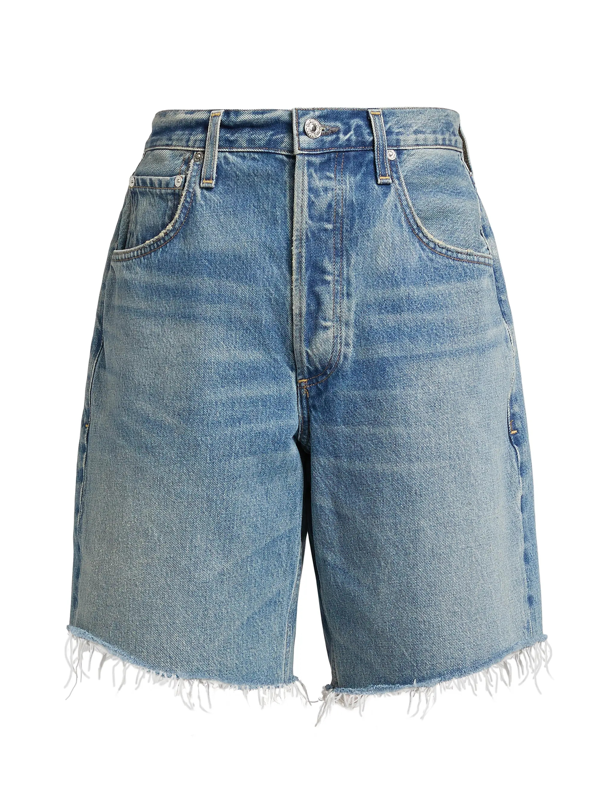 Citizens of Humanity Ayla Baggy Raw-Edge Denim Shorts | Saks Fifth Avenue | Saks Fifth Avenue