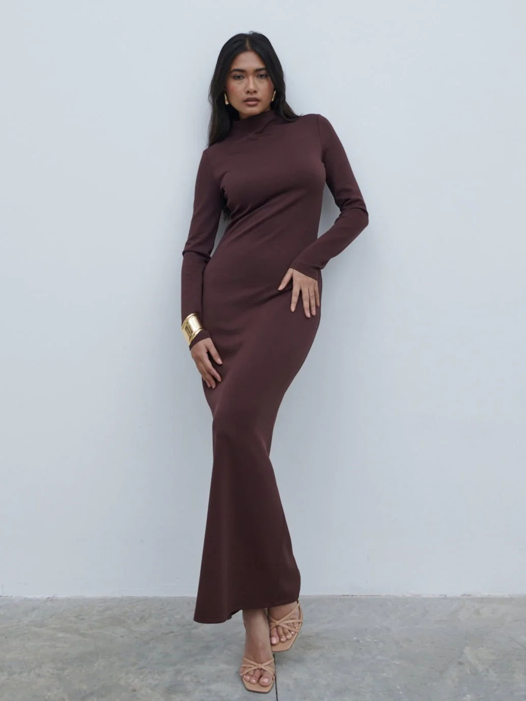 Mabel High Neck Jersey Maxi Dress | Pretty Lavish (UK)