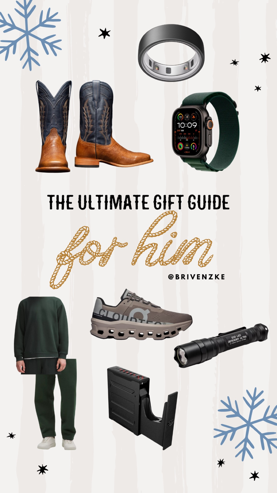 gift guide for men 🛠️ can not go wrong here! 🤗 we love the Oura ring! Apple Watch Ultra was my husband’s big gift last year! He only wears Tecovas and On Cloud.. and cozies from Lululemon! This biometric safe is on his list, everything else he owns already and loves!

#LTKGiftGuide