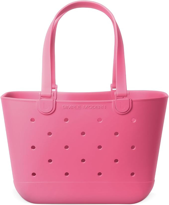 Simple Modern Large Beach Bag | Waterproof Getaway Rubber Tote with Zipper Pocket for Travel, Poo... | Amazon (US)
