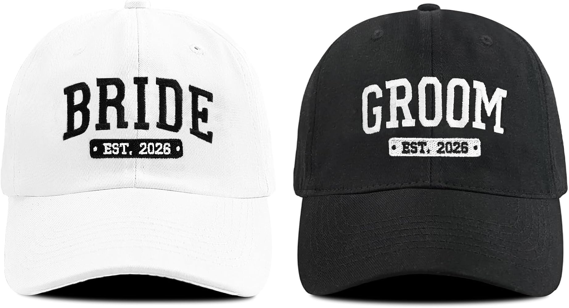 Bride and Groom Hats for Wedding Gifts, Engagement Anniversary Honeymoon Gifts for Newlyweds Coup... | Amazon (US)