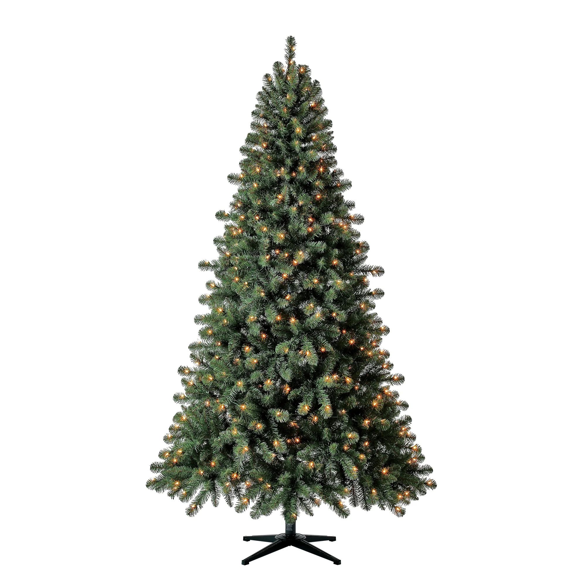 Holiday Time Pre-Lit Duncan Fir Quick Set® Artificial Christmas Tree, 7', Mini Clear Lights | Walmart (US)