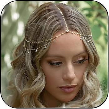 STONEFANS Rhinestone Head Chain Gold Bride Headpiece Wedding Headbands Chain Layered Festival Pro... | Amazon (US)