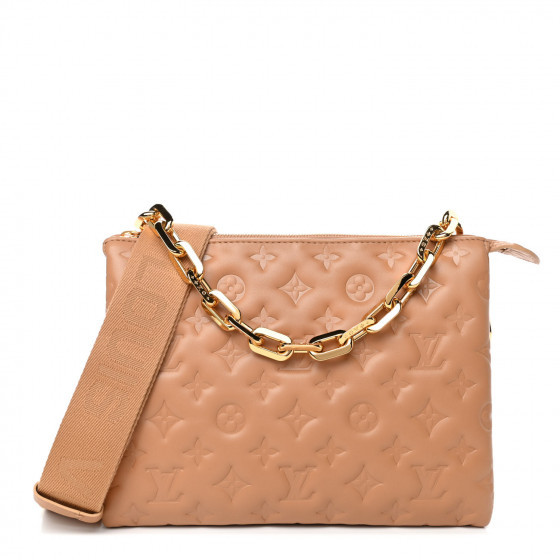 LOUIS VUITTON

 Lambskin Embossed Monogram Coussin PM Camel | Fashionphile
