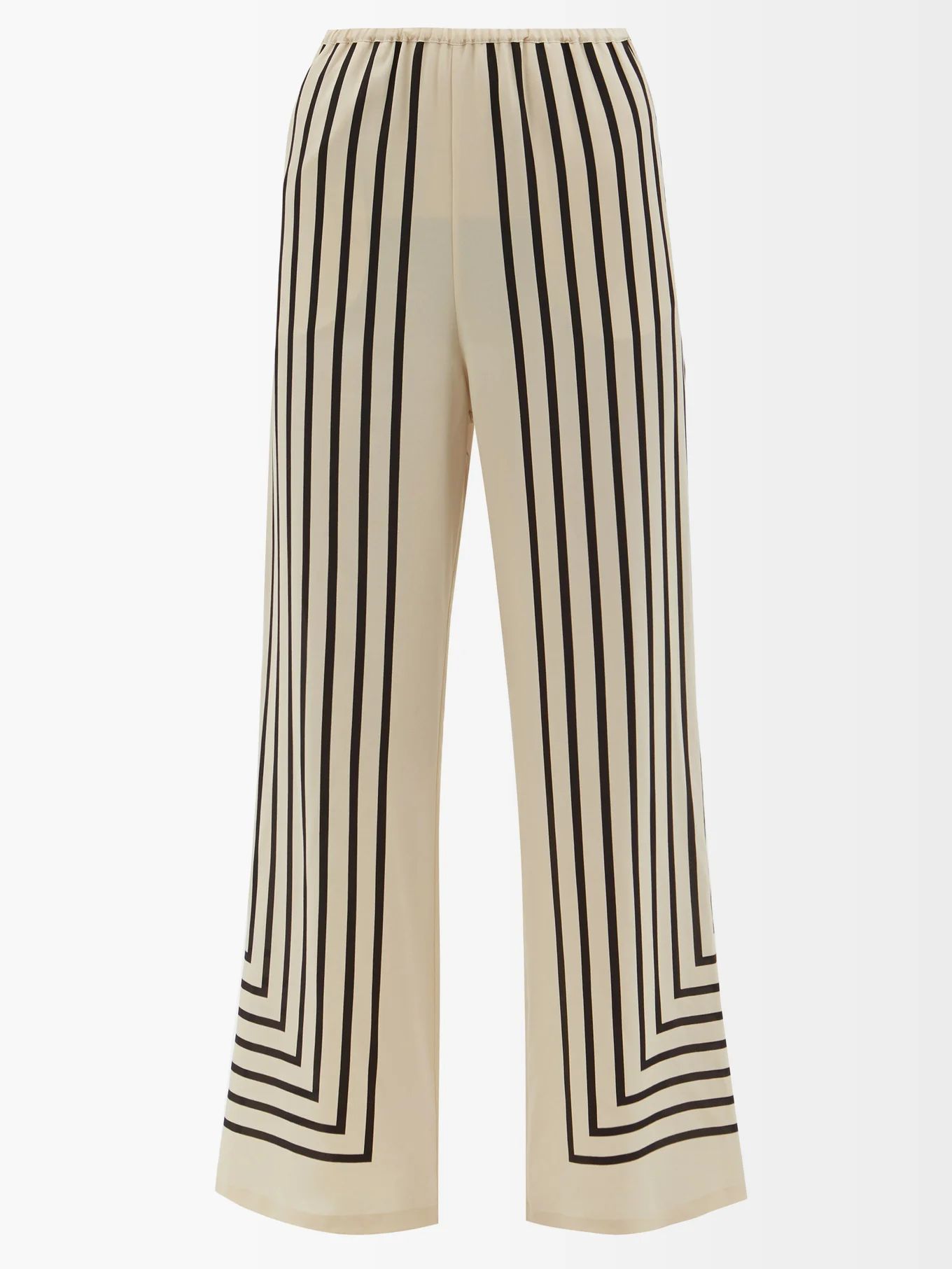Stripe-print silk-crepe trousers | Totême | Matches (US)