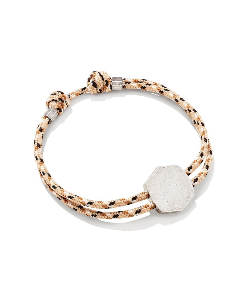 Kendra Scott Men's Kenneth Oxidized Sterling Silver Corded Engravable Bracelet in Neutral Mix | Para | Kendra Scott