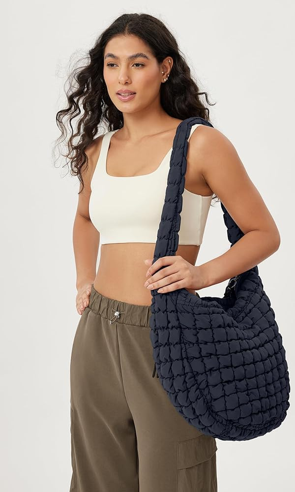ODODOS Quilted Carryall Tote Bag for Women Crossbody Large Hobo Lightweight Padding Shoulder Bag | Amazon (US)